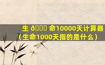 生 🐕 命10000天计算器（生命1000天指的是什么）